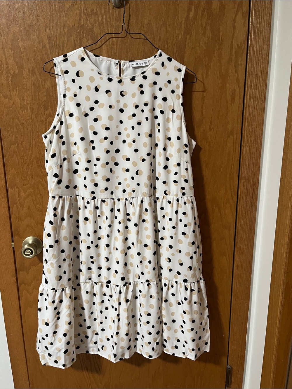 Sleeveless White Polka Dot Tiered Dress by WILSONS